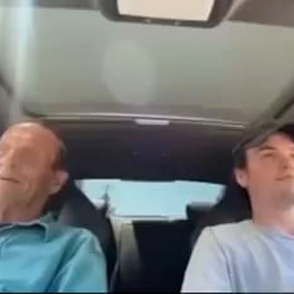 Guy takes grandpa on a joy ride in his new car!