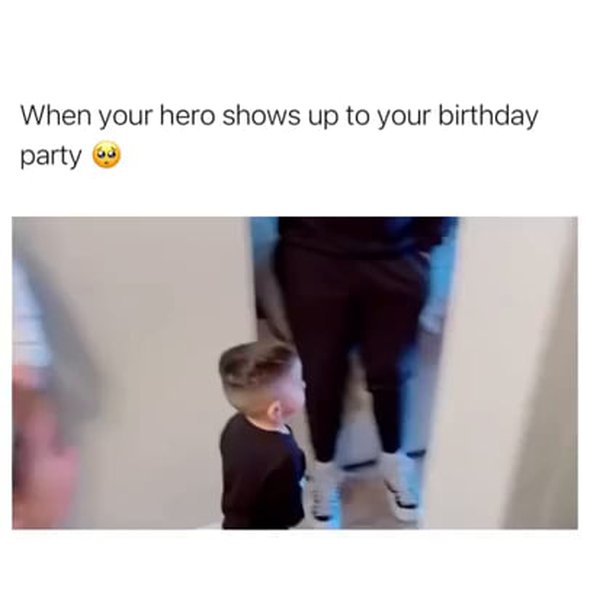 Kid experiences joy as his favourite superhero visits for his birthday