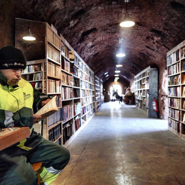 Garbage collectors in Ankara, Turkey open a library with books rescued from the trash