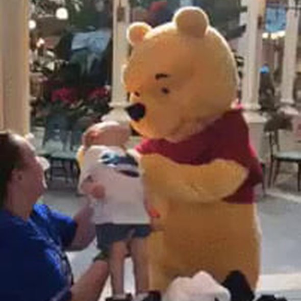 Winnie the Pooh makes sure a child with Cerebral Palsy has as magical a time as possible at Disney.